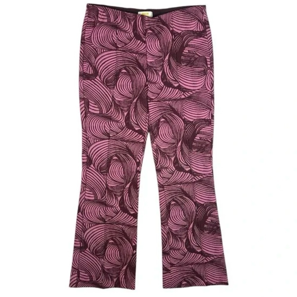 Anthropologie Maeve Margot High Rise Kick Flare Cropped Pants Size Large Boho - Picture 9 of 9